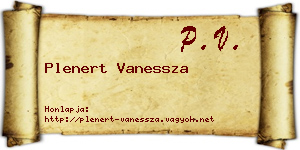 Plenert Vanessza névjegykártya